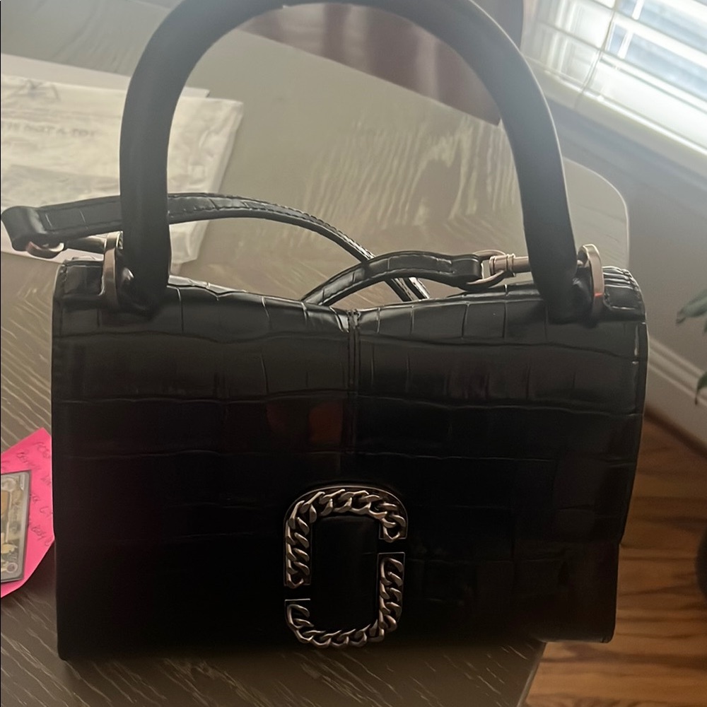 Marc Jacob’s Black Croc-Embossed Handbag